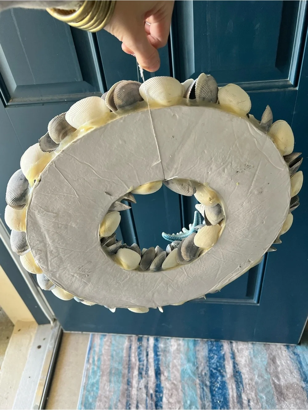 Large Coastal Shell & Starfish Wreath - 18”